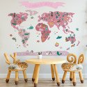 Vinilo Decorativo Adhesivo Baby Map Niña Impresión