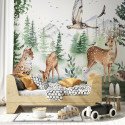 Papel Tapiz Vinilo Adhesivo Animales de Bosque Infantil