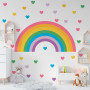 Vinilo Decorativo Arcoiris y Corazones de Colores