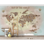 Papel tapiz adhesivo Mapa del Mundo Animales Infantil