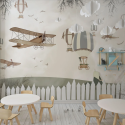 Papel tapiz adhesivo Jardin Globos Aviones