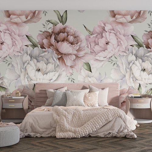 Papel tapiz Adhesivo de Hojas y Flores Gigantes