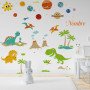 Vinilo Decorativo Adhesivo Papel Tapiz Dinosaurios y Espacio