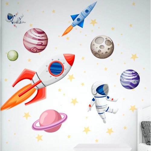 Papel Tapiz Espacial: Planetas y Astronautas