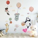 Vinilo Decorativo Adhesivo Animalitos Globos Niña Impresión