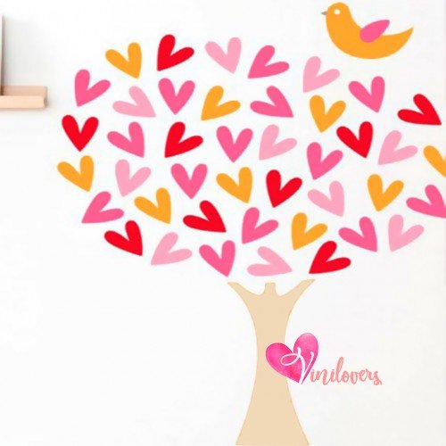 Vinilo Decorativo Adhesivo Arbol De Corazones