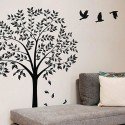 Vinilo Decorativo  Adhesivo Arbol Deshojando con Pájaros