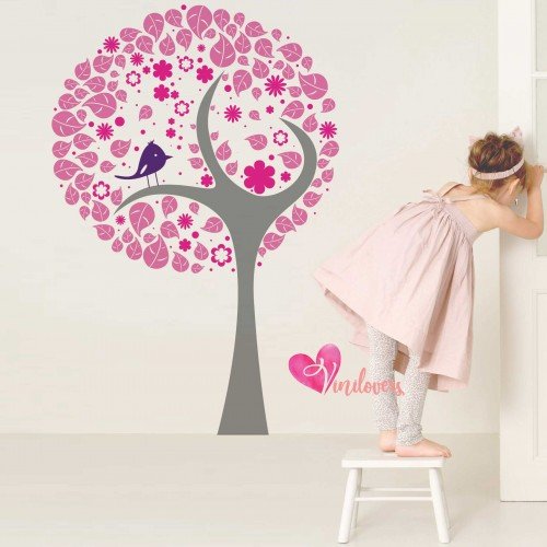 Vinilo Decorativo Adhesivo Arbol Infantil Con Pájaro