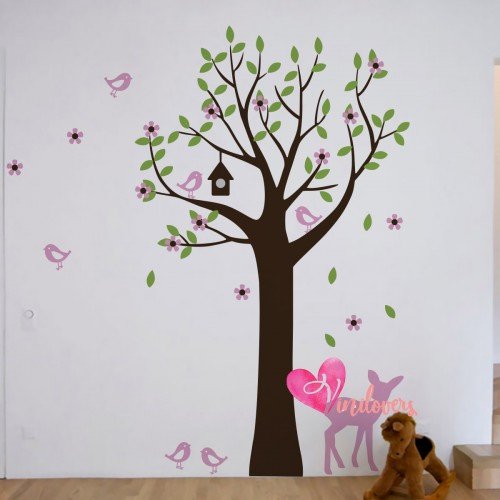 Vinilo Decorativo Adhesivo Arbol Infantil Con Venado