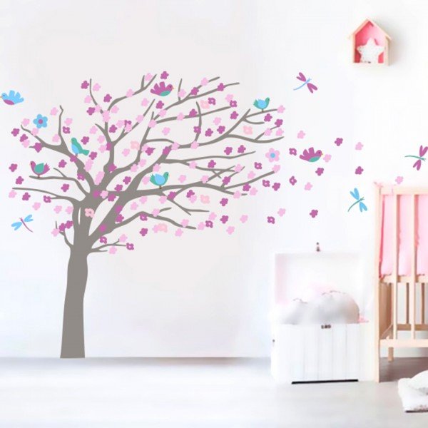 Vinilo Decorativo Adhesivo Arbol Primaveral