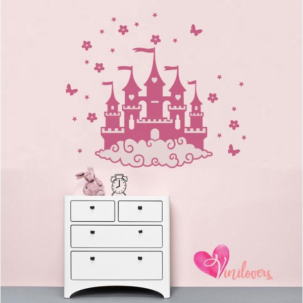 Vinilos decorativos adhesivos personalizados castillos princesas 