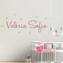 Vinilo Decorativo Adhesivo Nombre Con Estrellas