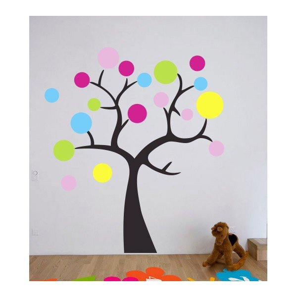 Adhesivos infantiles vinilos decorativos arboles circulos colores Colombia Bogota Medellin Cali Barranquilla Bucaramanga