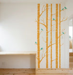 Vinilo Decorativo  Adhesivo Bosque Seco y Pajaros