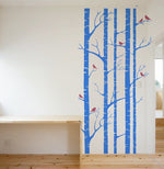 Vinilo Decorativo  Adhesivo Bosque Seco y Pajaros