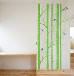 Vinilo Decorativo  Adhesivo Bosque Seco y Pajaros