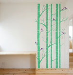 Vinilo Decorativo  Adhesivo Bosque Seco y Pajaros