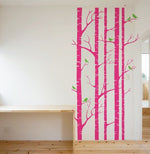 Vinilo Decorativo  Adhesivo Bosque Seco y Pajaros