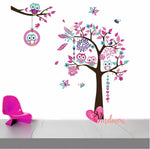 Vinilo Decorativo Adhesivo Buhos y Arbol Colombia Bogota Medellin Barranquilla Bucaramanga