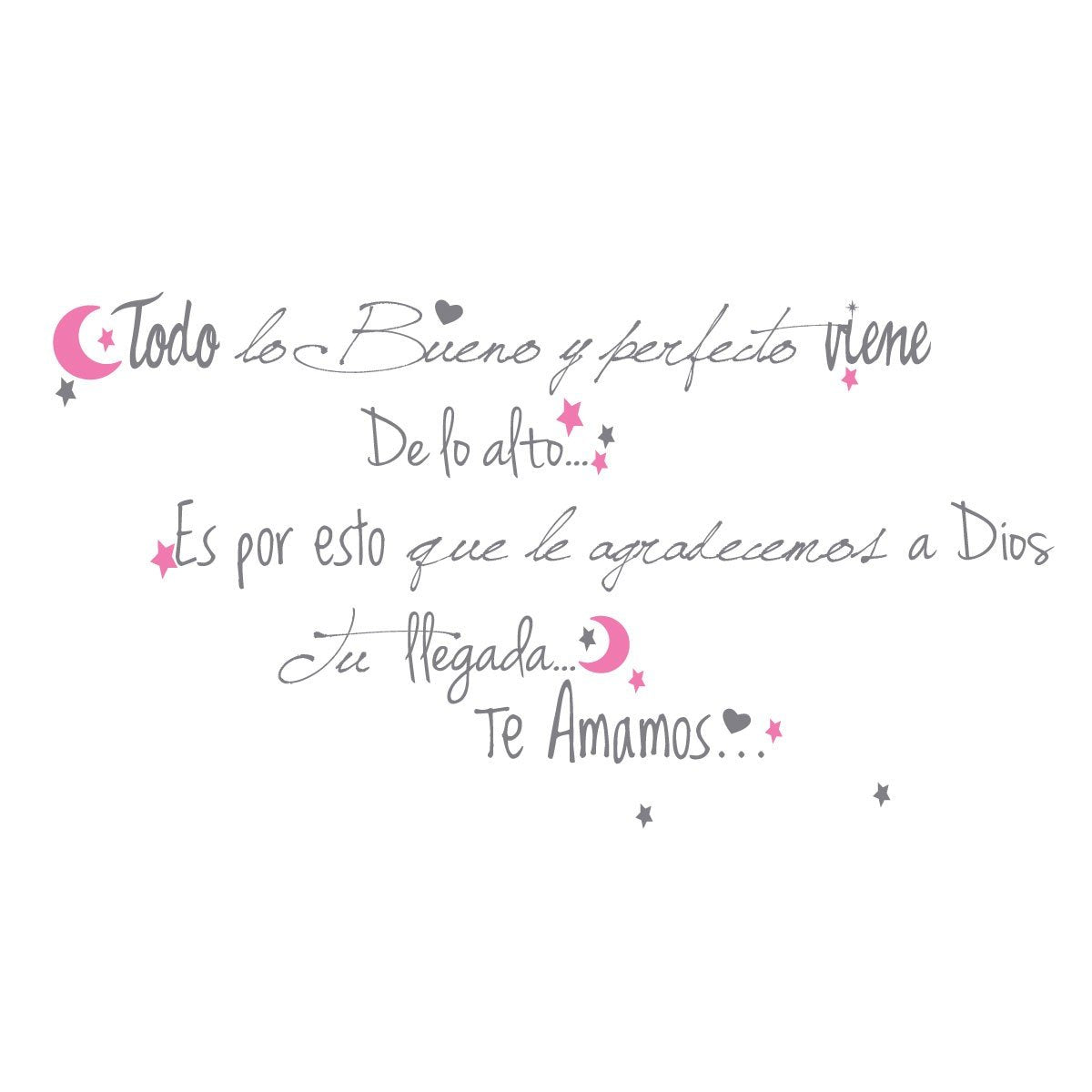 Adhesivos infantiles vinilos decorativos todo lo bueno texto estrellas Colombia Bogota Medellin Cali Barranquilla Bucaramanga