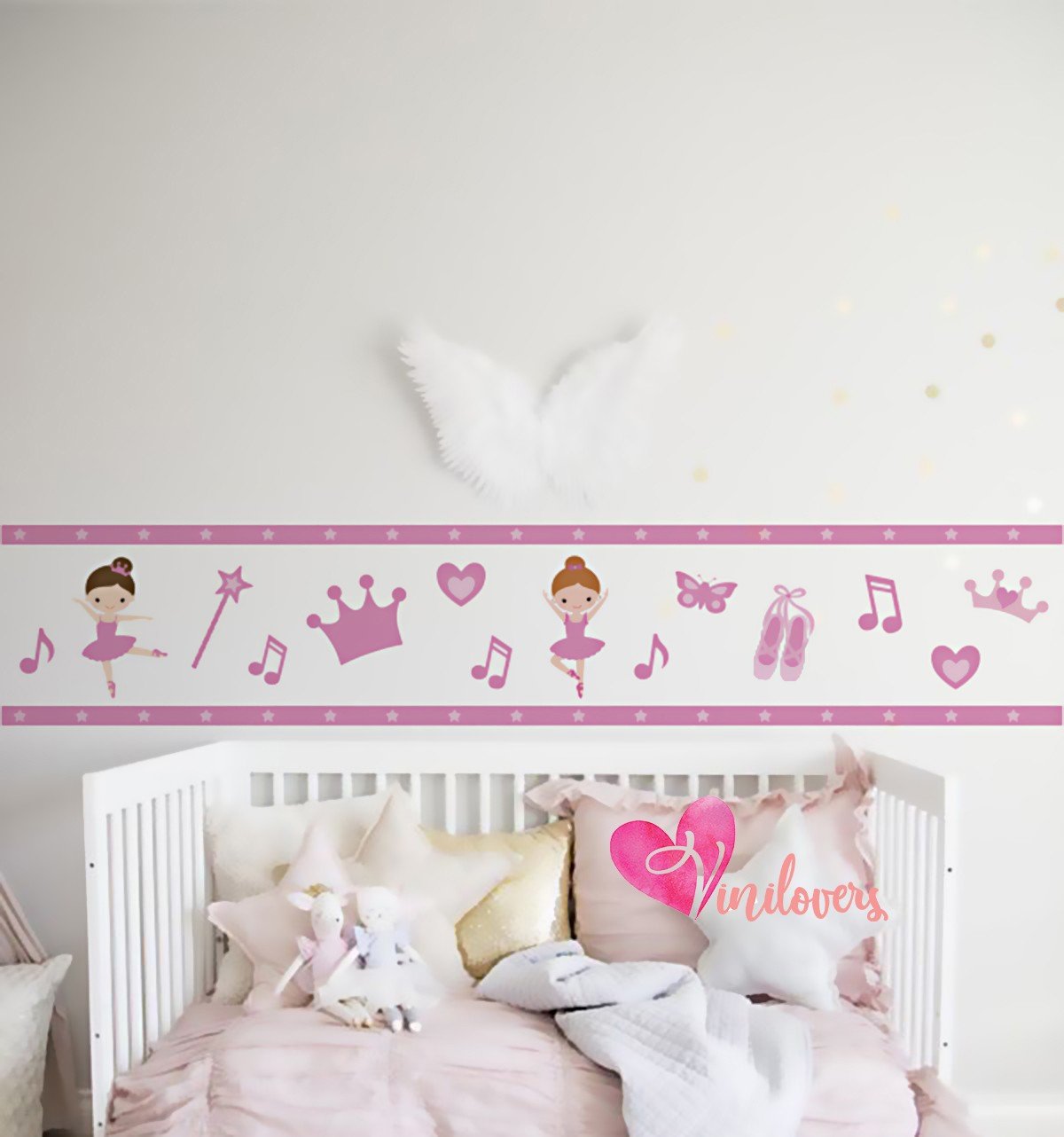 Vinilos adhesivos decorativos infantiles  cenefas bailarinas
