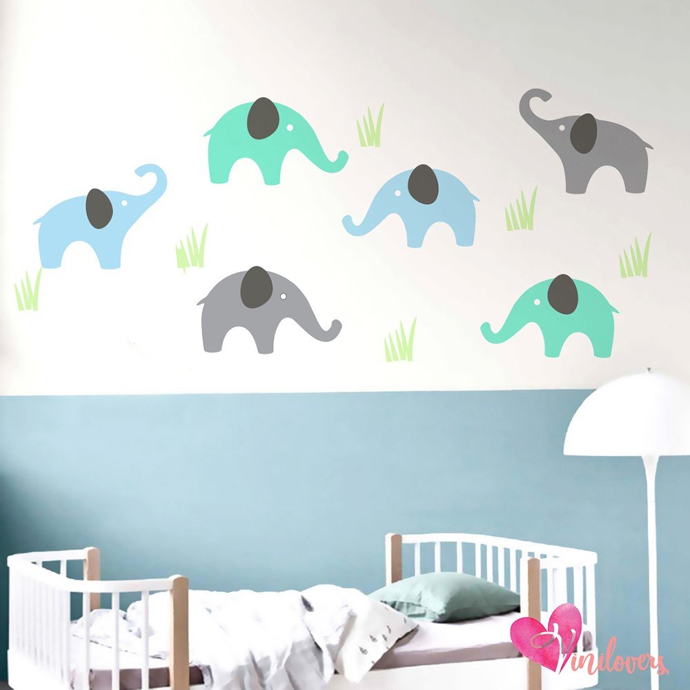 Vinilos adhesivos decorativos elefantes bebes y regalos baby shower Colombia Bogota Medellin Cali Barranquilla Bucaramanga