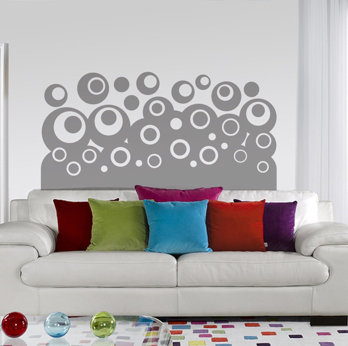Vinilo Decorativo Adhesivo  Cabecero Circulos