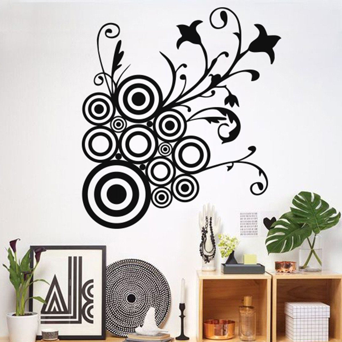Vinilo Decorativo Adhesivo  Circulos Florales