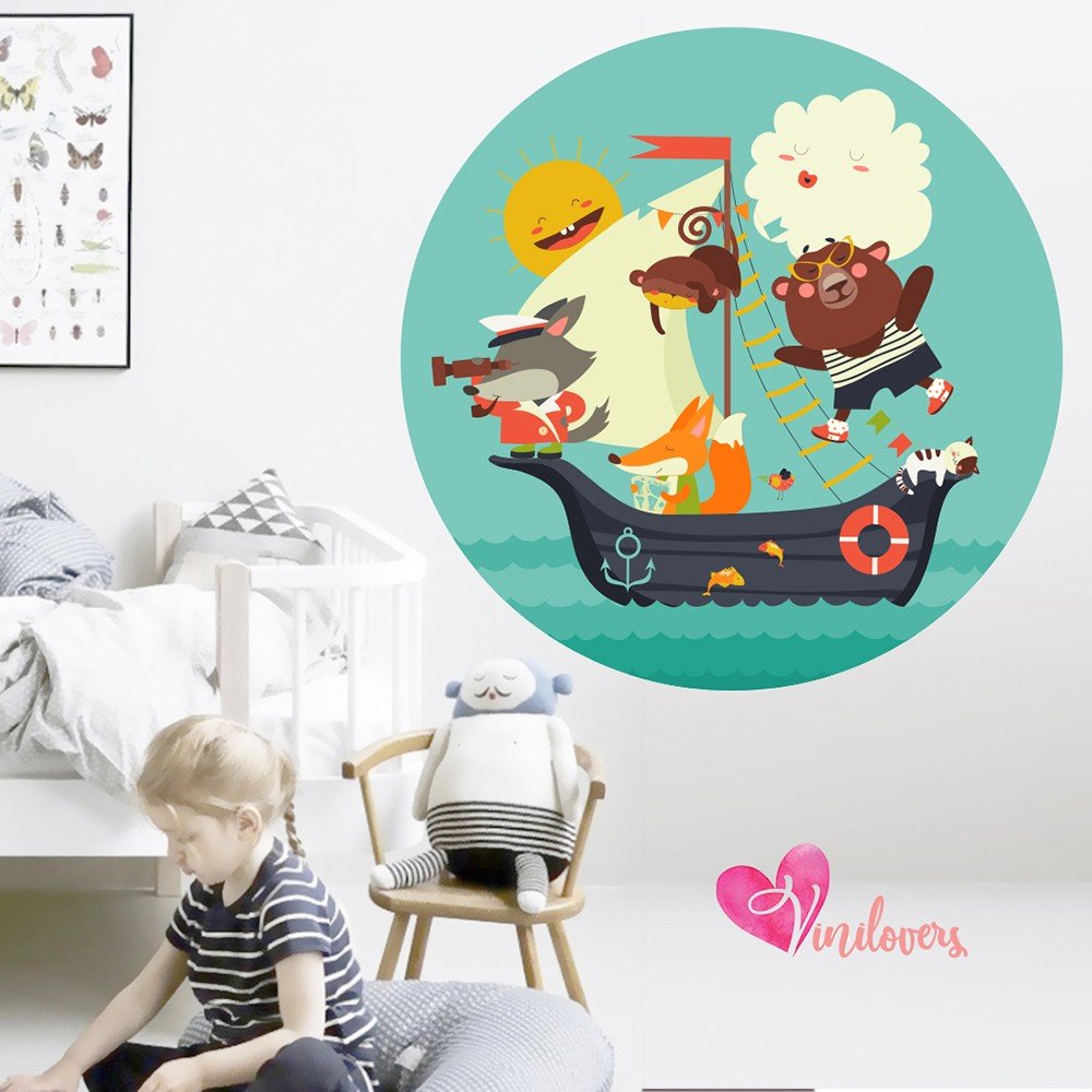 Adhesivos infantiles vinilos decorativos happy sailors arca animales Colombia Bogota Medellin Cali Barranquilla Bucaramanga