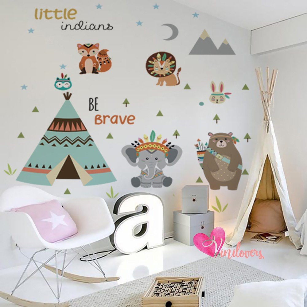 Adhesivos infantiles vinilos decorativos little Indians Impresiones  Colombia Bogota Medellin Cali Barranquilla Bucaramanga