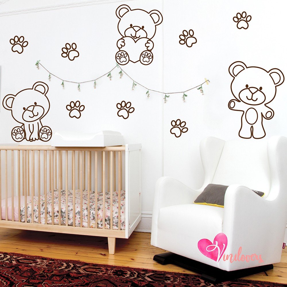 Adhesivos infantiles vinilos decorativos osos huellas Colombia Bogota Medellin Cali Barranquilla Bucaramanga Cartagena Ibague