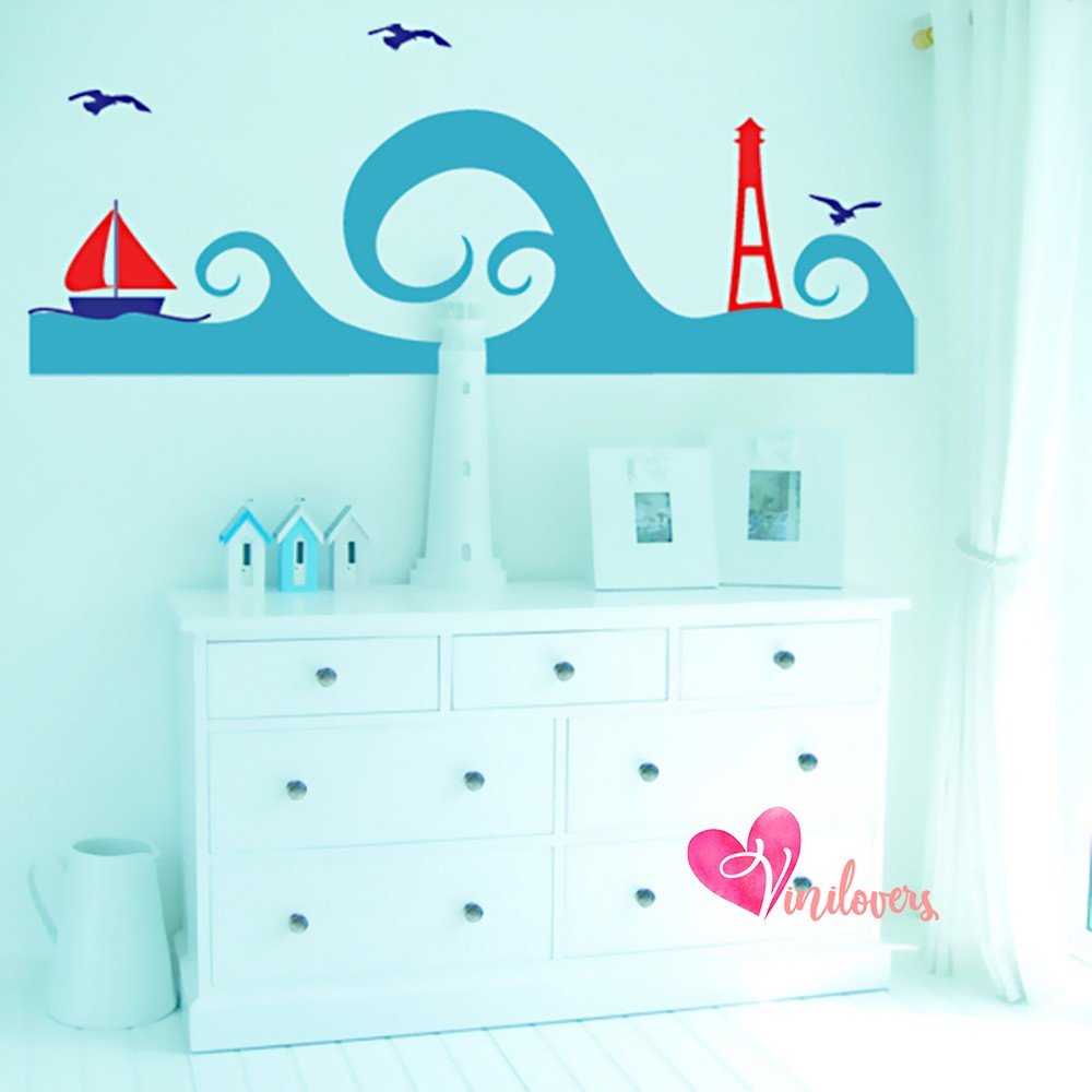 Adhesivos infantiles vinilos decorativos sea faros barcos mares Colombia Bogota Medellin Cali Barranquilla Bucaramanga Cartagena