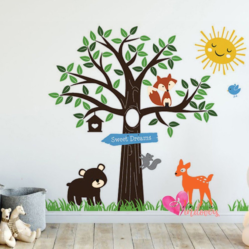 Vinilos Decorativos Infantiles sweet dreams arboles animales Colombia Bogota Medellin Cali Barranquilla Bucaramanga Cartagena