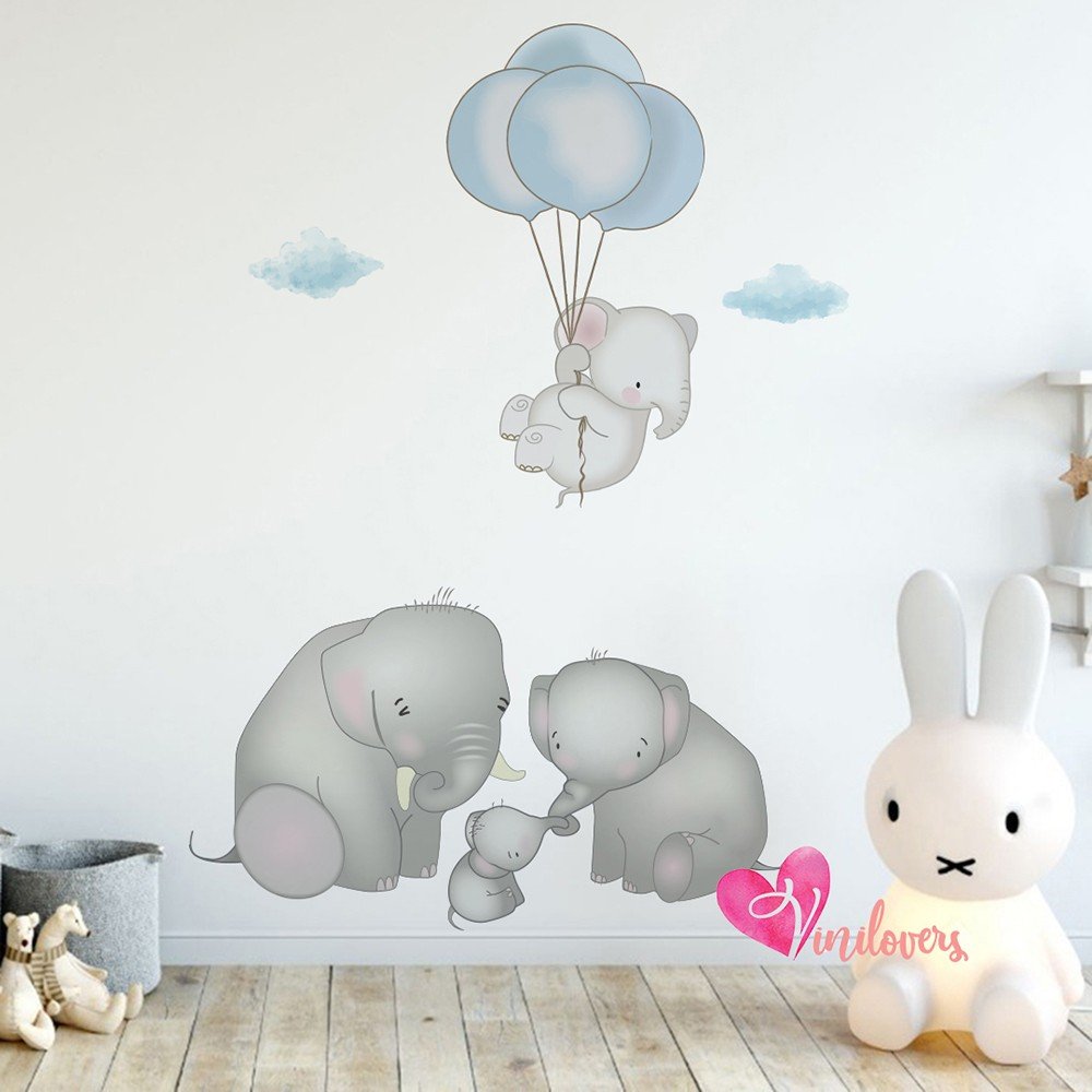 Adhesivos infantiles vinilos decorativos familias elefantes impresos Colombia Bogota Medellin Cali Barranquilla Bucaramanga