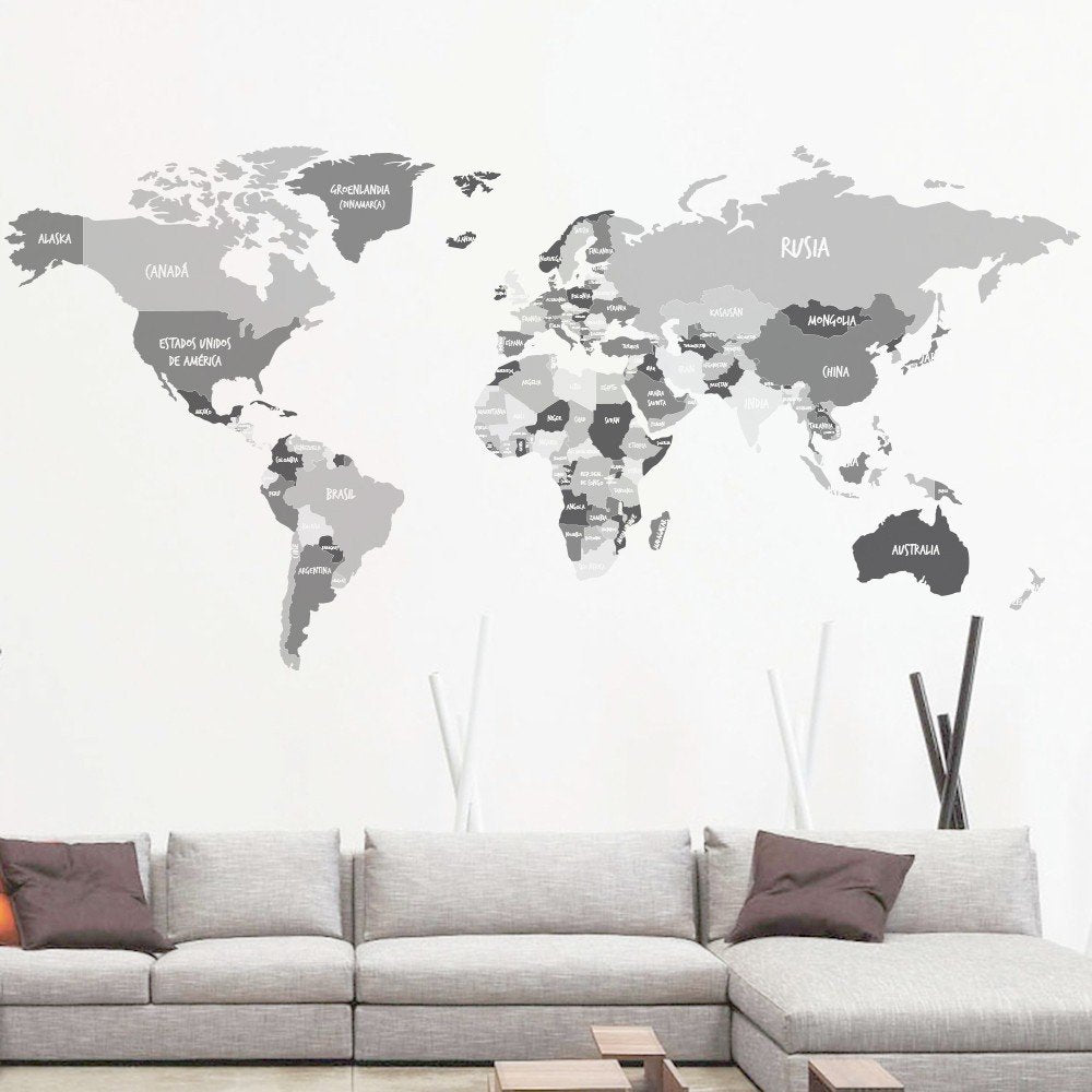 Vinilo Decorativo Adhesivo Mapa Impreso