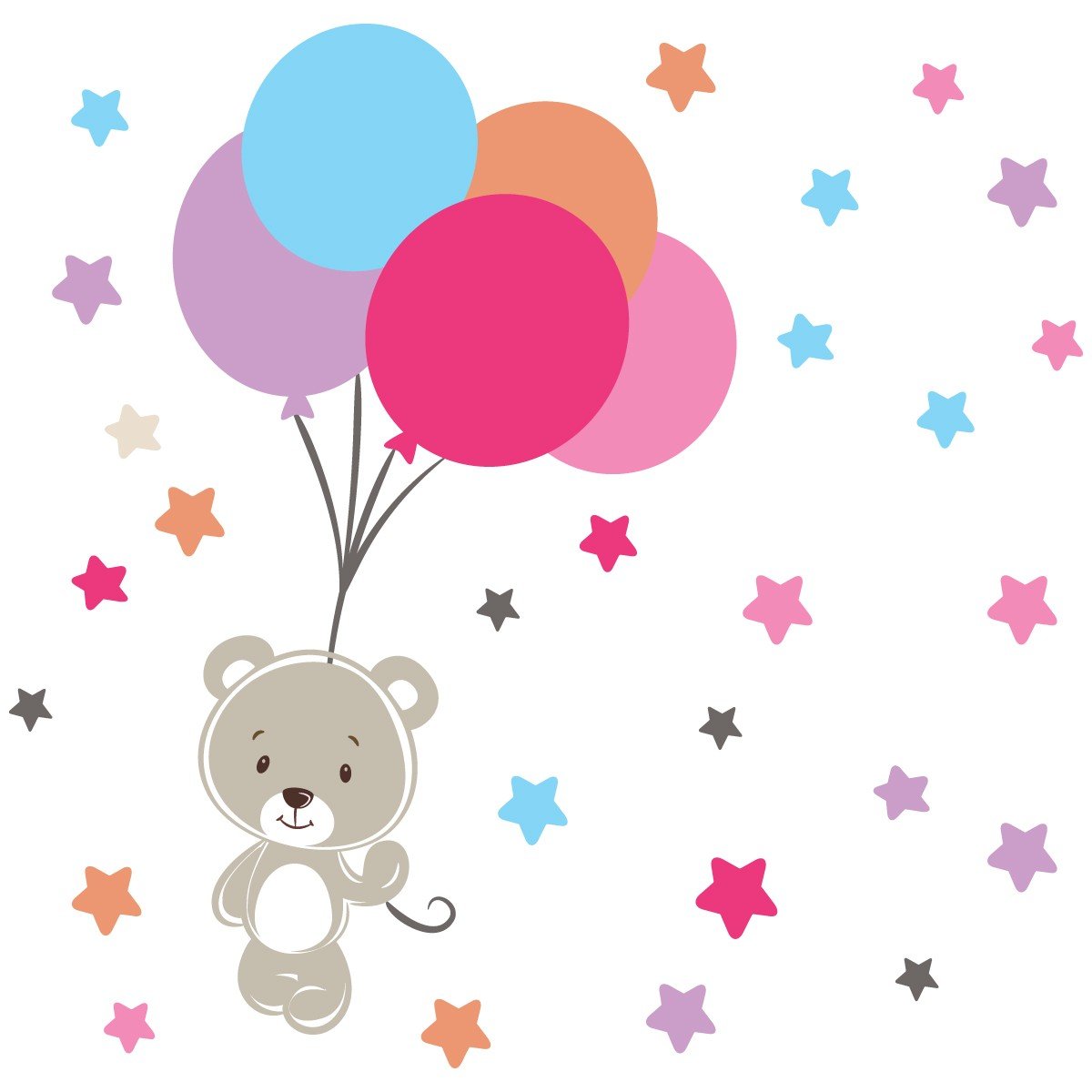 Adhesivos infantiles vinilos decorativos osos globos estrellas nombres Colombia Bogota Medellin Cali Barranquilla Bucaramanga