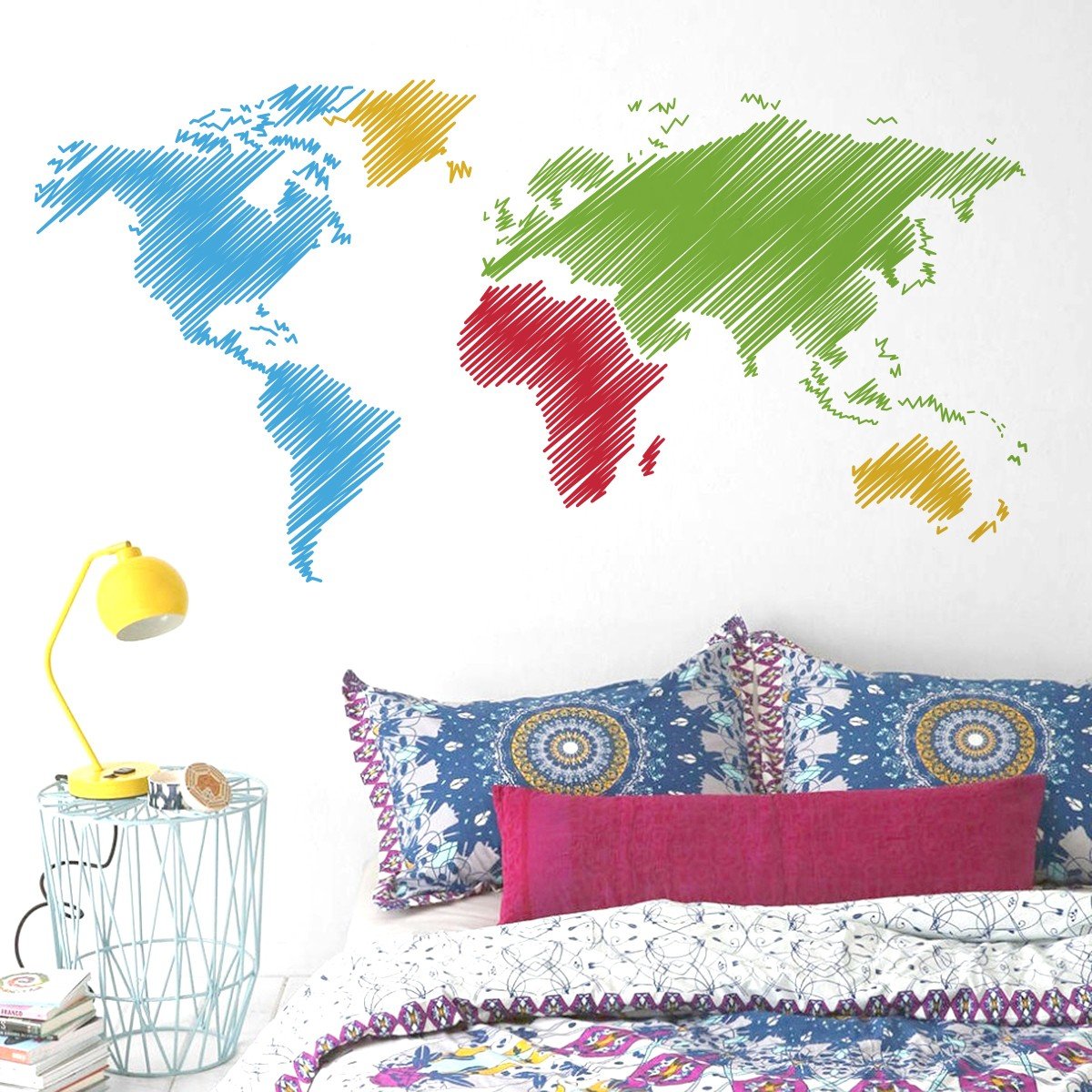 Vinilo Decorativo Adhesivo Mapas de  Trazos