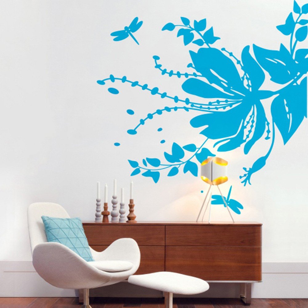 Vinilo Decorativo Adhesivo Flor Libelula