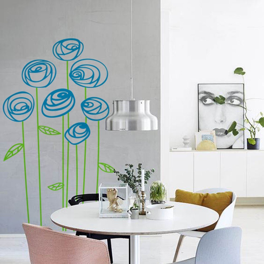Vinilo Decorativo Adhesivo Flores Con Copos