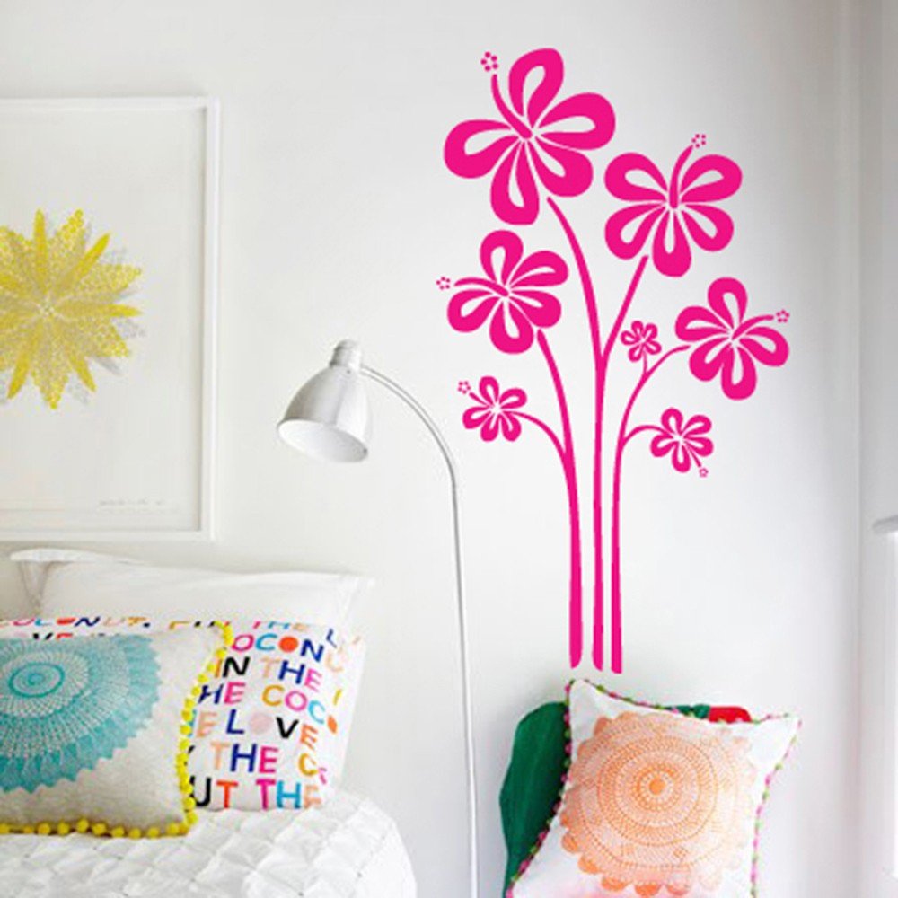 Vinilo Decorativo Adhesivo   Flores Mariposa