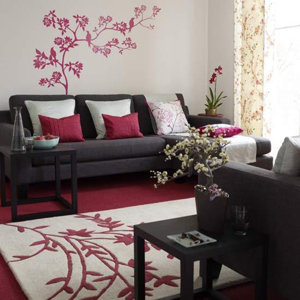 Vinilo Decorativo Adhesivo Rama Párajos y Flores