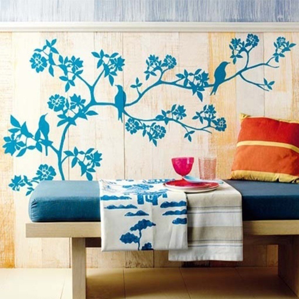 Vinilo Decorativo Adhesivo Rama Párajos y Flores