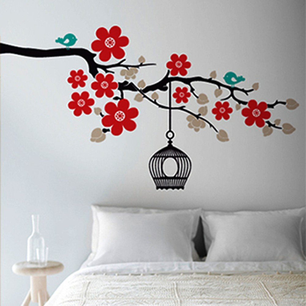 Vinilo Decorativo Adhesivo Rama y Jaula