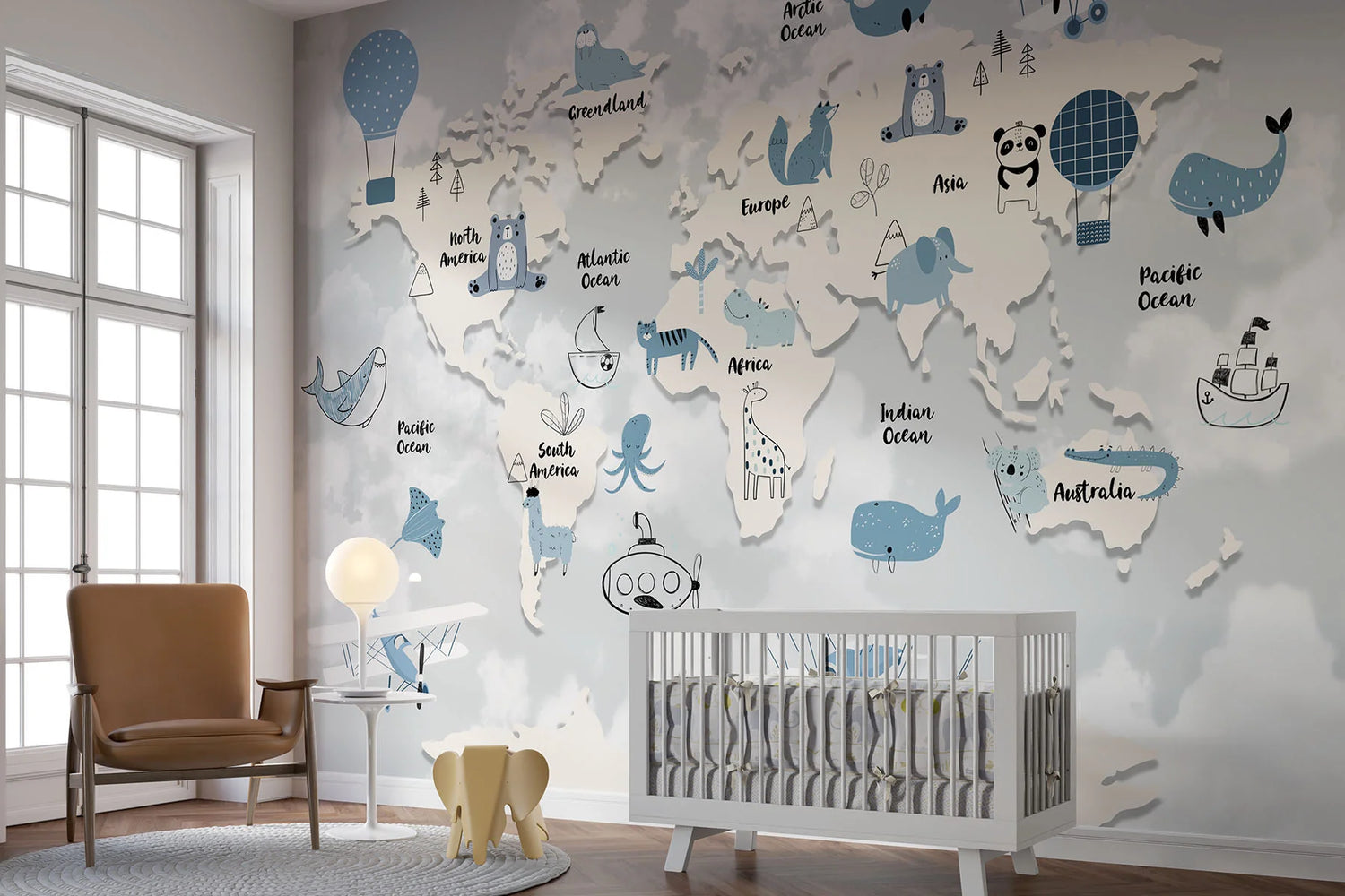 Papel Tapiz "Mapamundi Explorador"