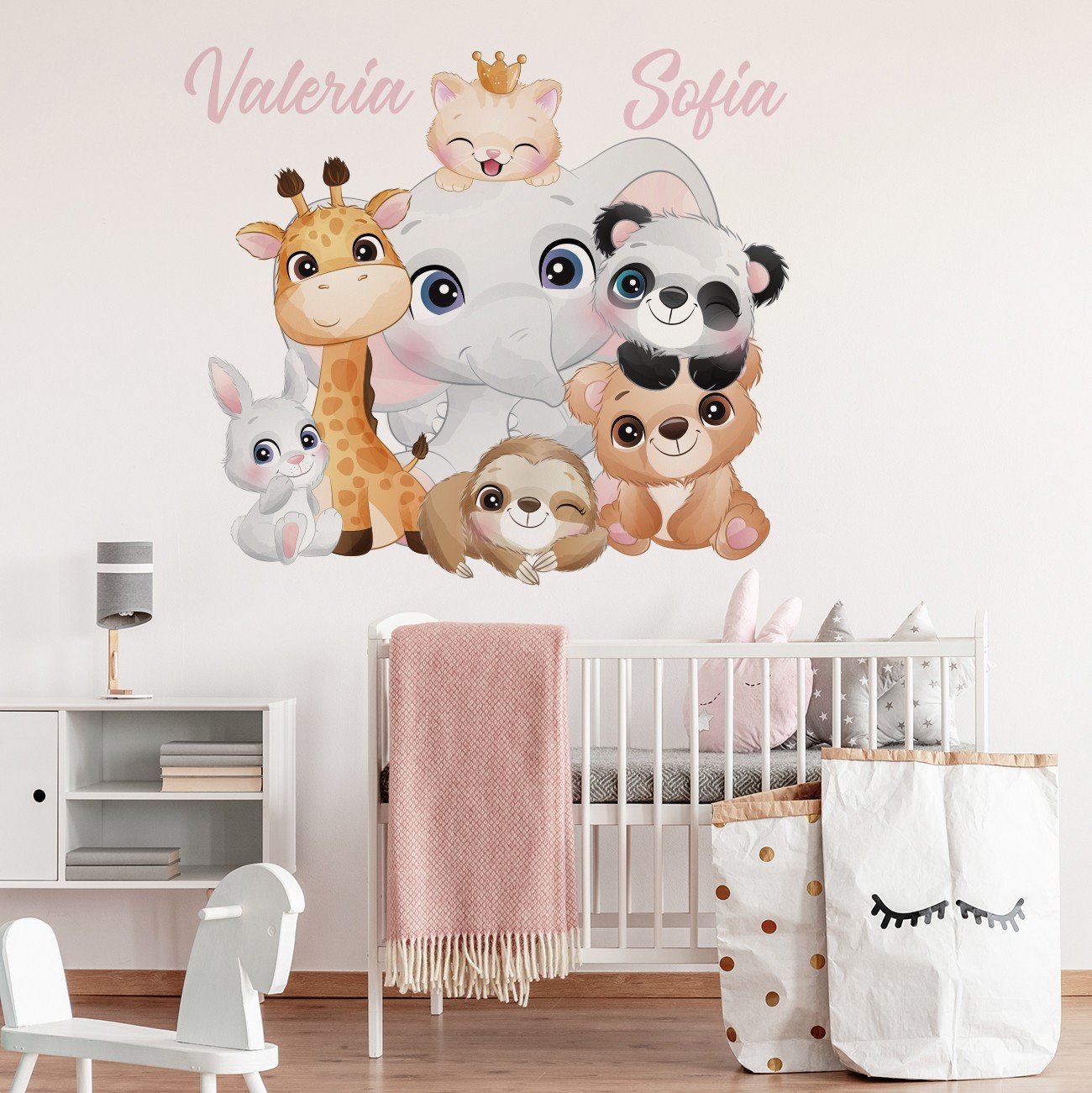Vinilo Nombre y Animales Niña Impresion