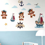 Vinilo Decorativo Oso Marineros Impresión