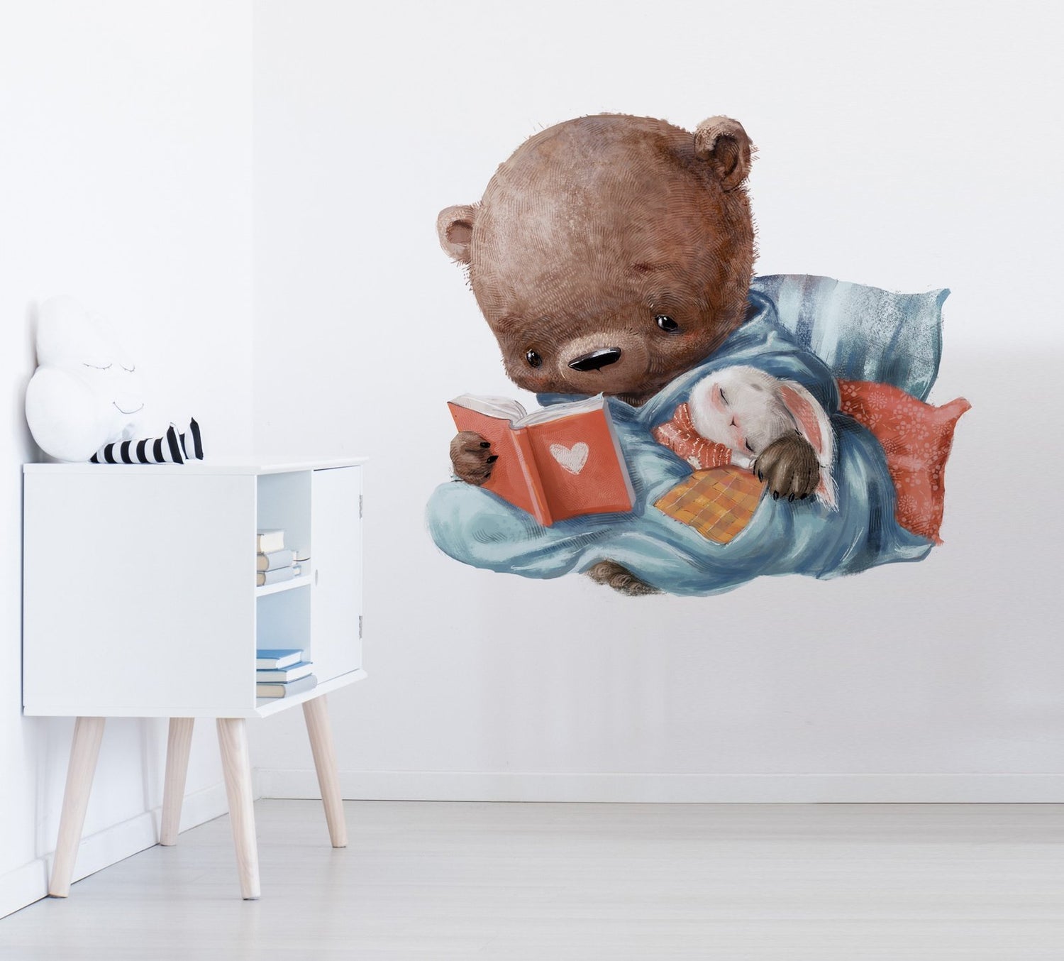 Vinilo Decorativo Oso Leyendo Impresión