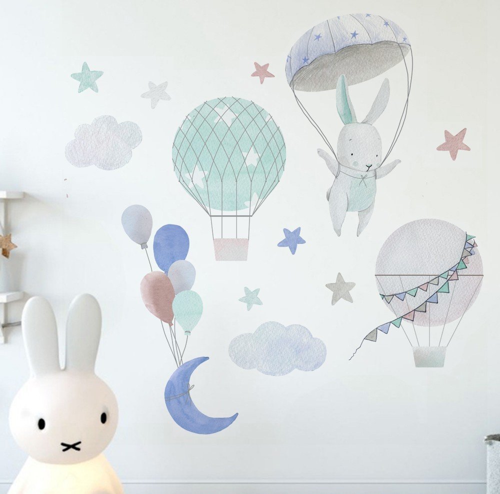 Vinilo Decorativo Adhesivo Cielo Y Globos Impresión