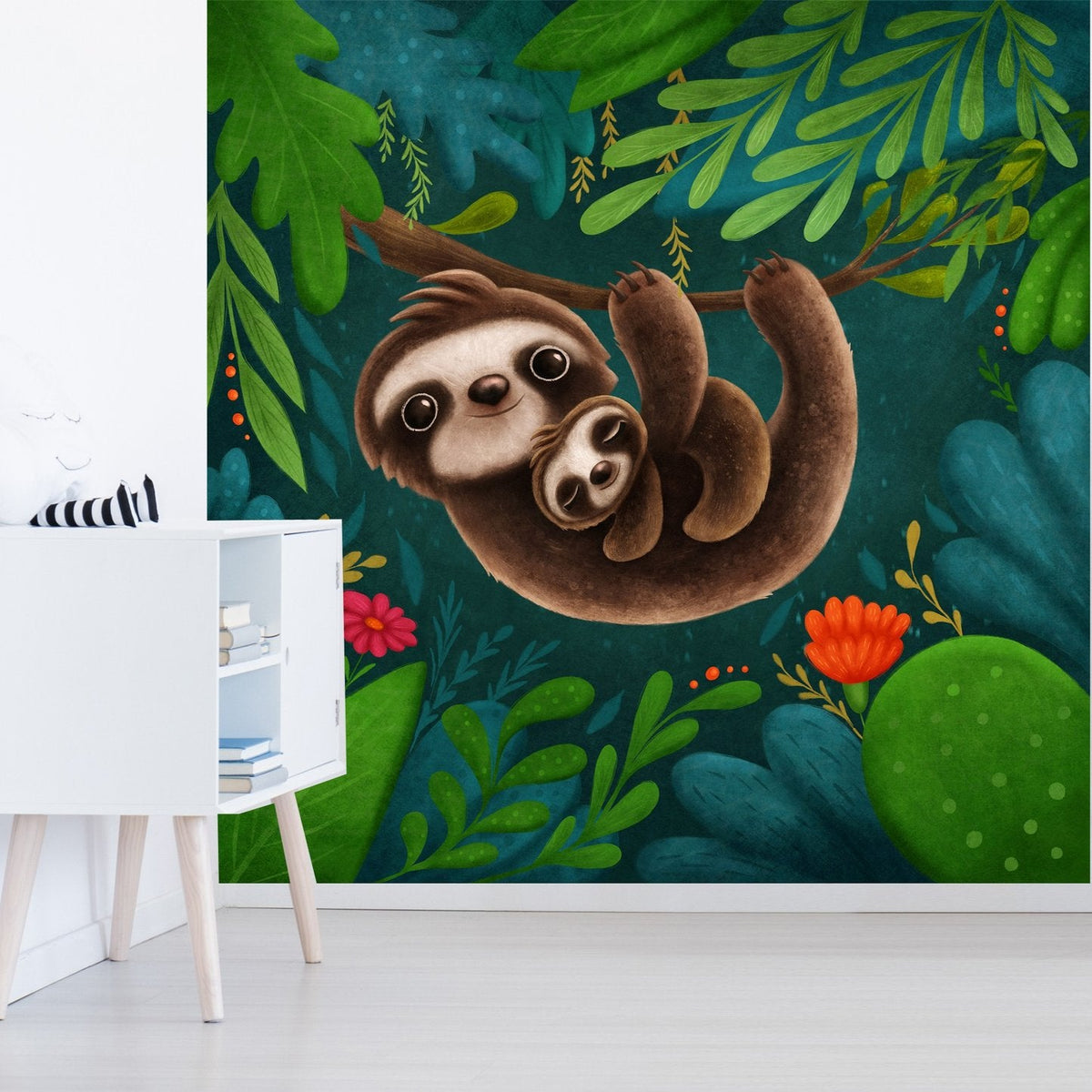 Mural Decorativo Osos Perezosos Impresión