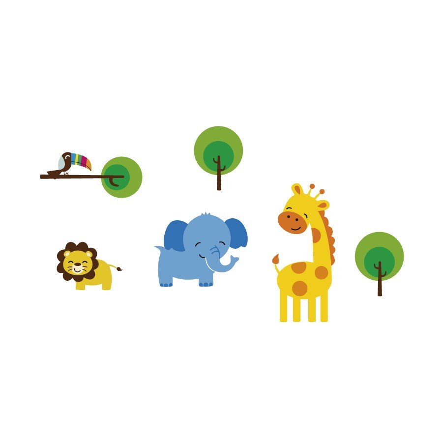 Adhesivos infantiles vinilos elefantes jirafas leones arboles pelicano Colombia Bogota Medellin Cali Barranquilla Bucaramanga
